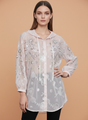 Sheer Embroidered Women’s Hooded Top