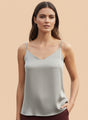 European Satin V-Neck Sleeveless Top