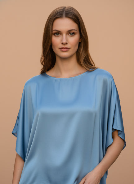 European Satin Solid Baturing Sleeve Crepe