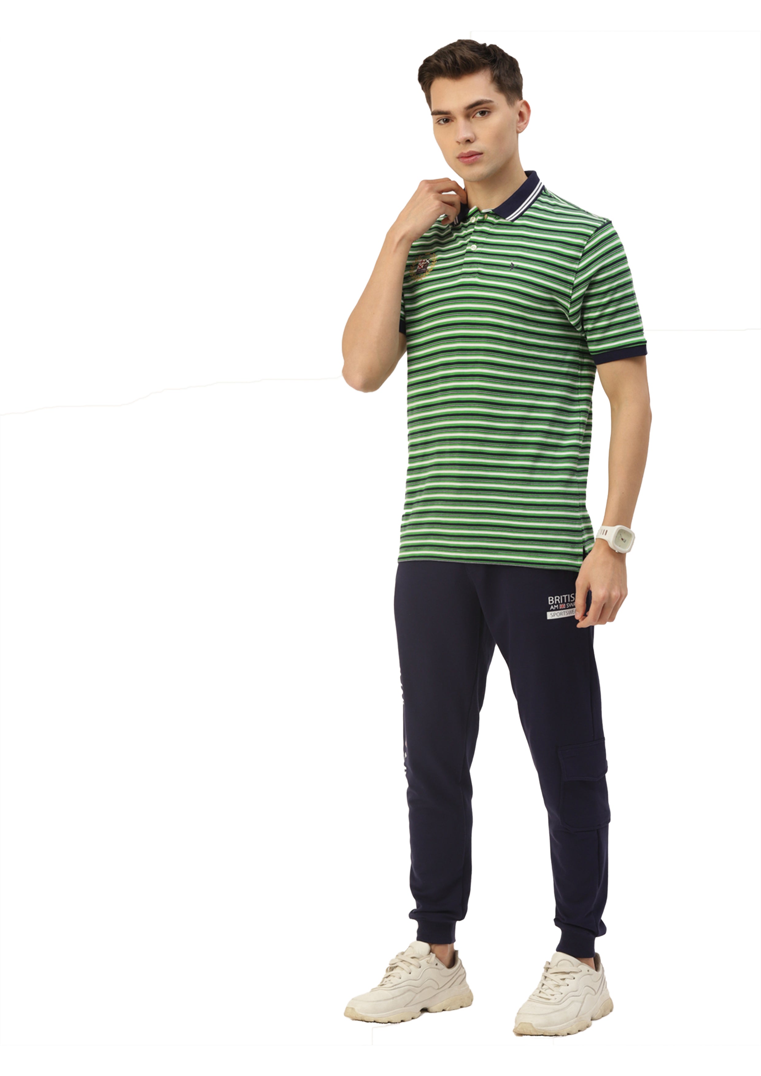 Premium Cotton Striped Half Sleeve Polo