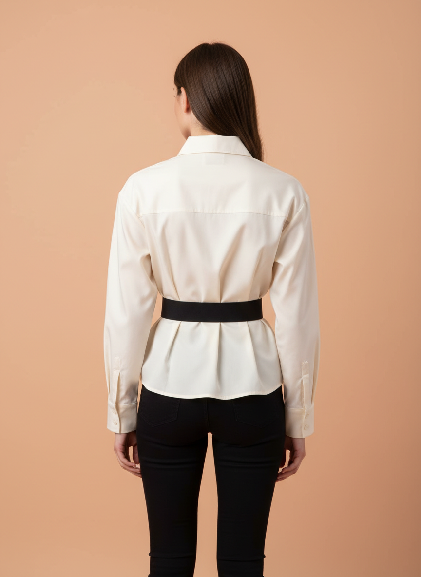 Ivory Grace Belted Women’s Shirt