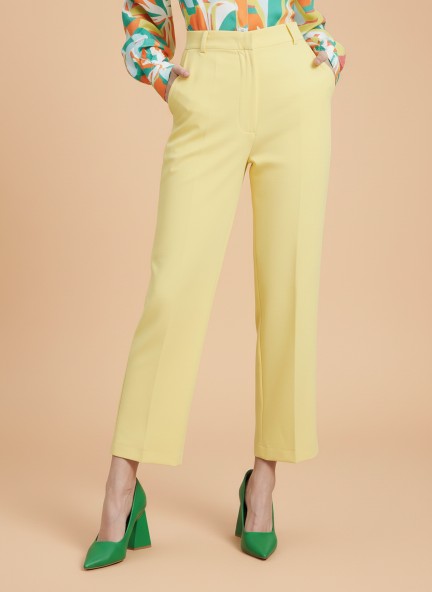 Banana Canyon Rose Skin Fit Multi Pleated Trouser