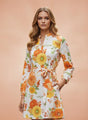 Premium Muslin Digital Print  Midi Dress With Slash Pocket