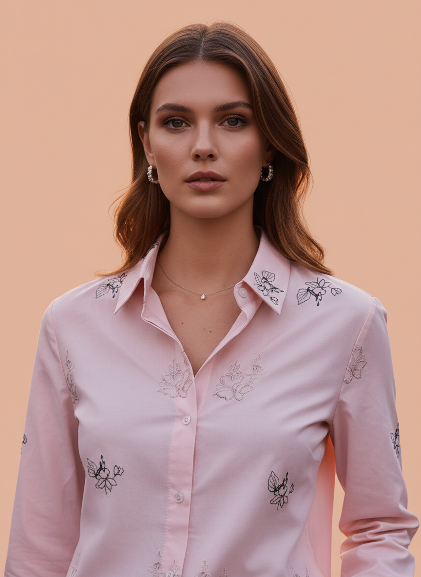 Luxury Embroidered Women’s Long Shirt