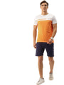 MENS PREMIUM COTTON COLOURBLOCK PRINTED HALF SLEEVE CREW NECK T-SHIRTS