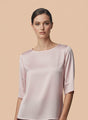 Elegant Blush Pink European Satin Top
