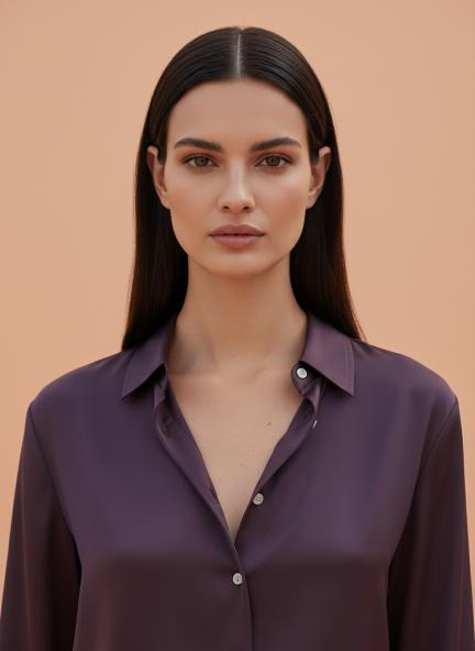 Walnut Regular Fit Summer Satin Shirt