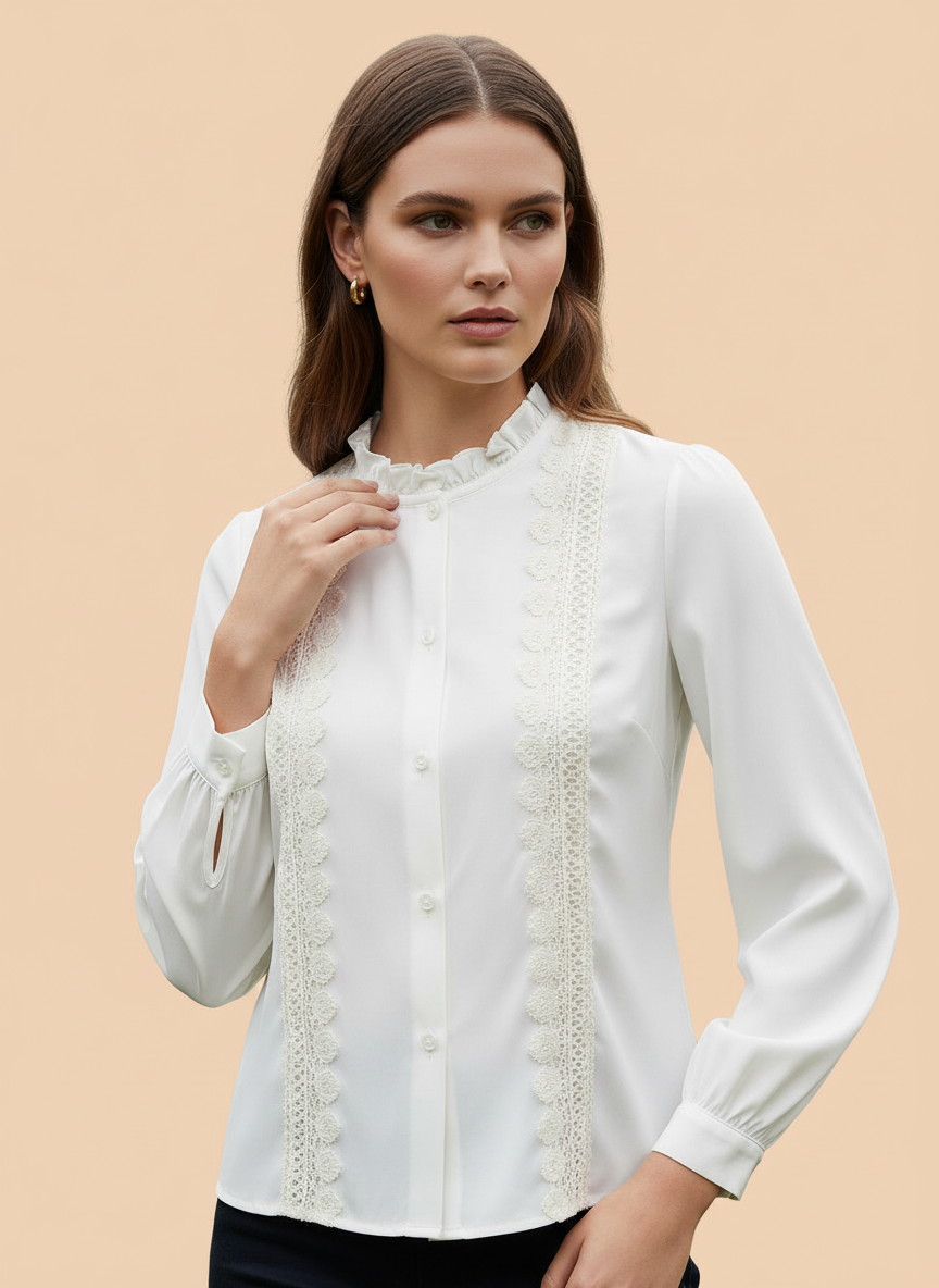 Luxury Lace Panel Women’s Top