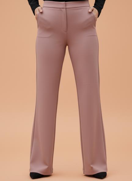 Banana Crepe Canyon Rose Flared Trouser Slash Pocket