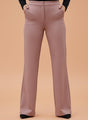 Banana Crepe Canyon Rose Flared Trouser Slash Pocket