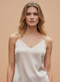 European Satin V-Neck Sleeveless Top