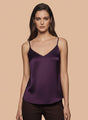 European Satin V-Neck Sleeveless Top