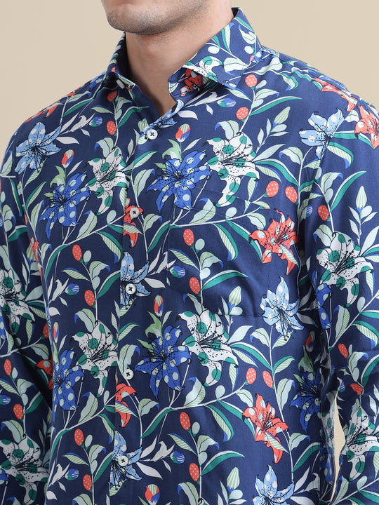 Amswan Men'S Premium Rayon Shirt With Print