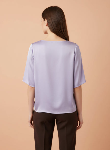 Elegant Lavender European Satin Top