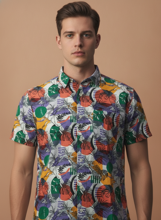 Multicolor Hawaiian Print Premium Rayon Shirt