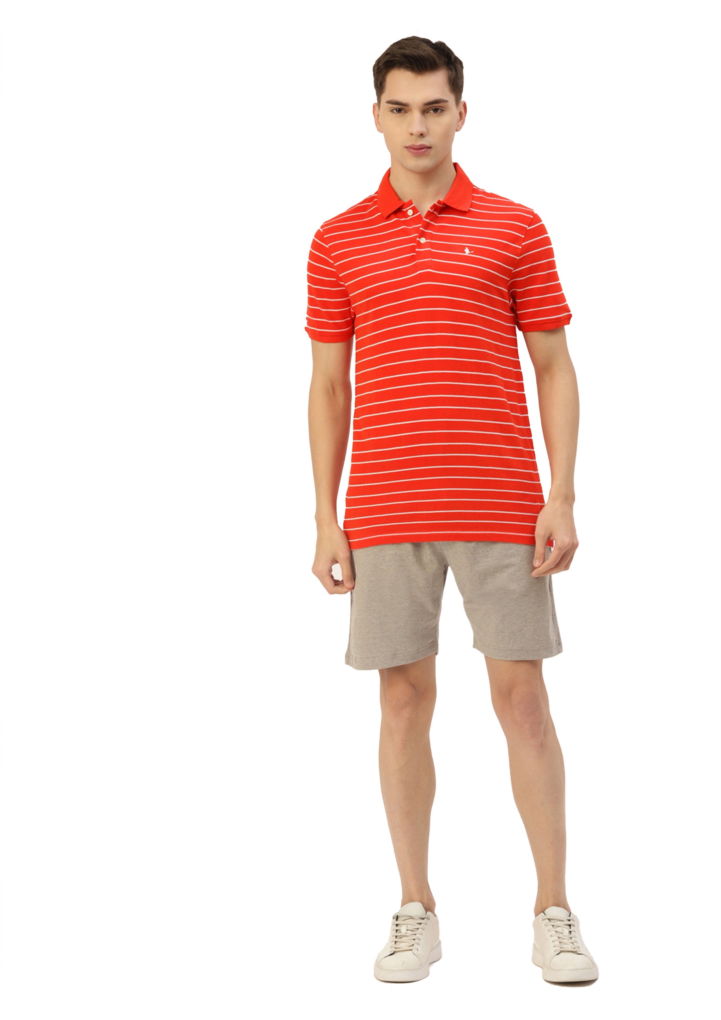 Premium Red Striped Half Sleeve Polo
