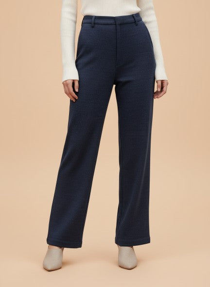 Premium Indigo Knit Straight Fit With Flap Pocket Trouser