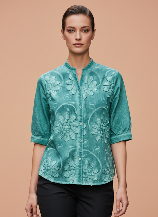 Elegant Floral Embroidered Women’s Top