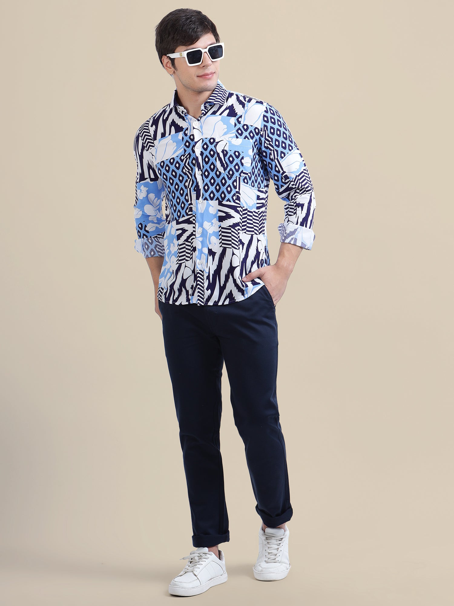 Men'S Premium Rayon Shirt With Tropical Print