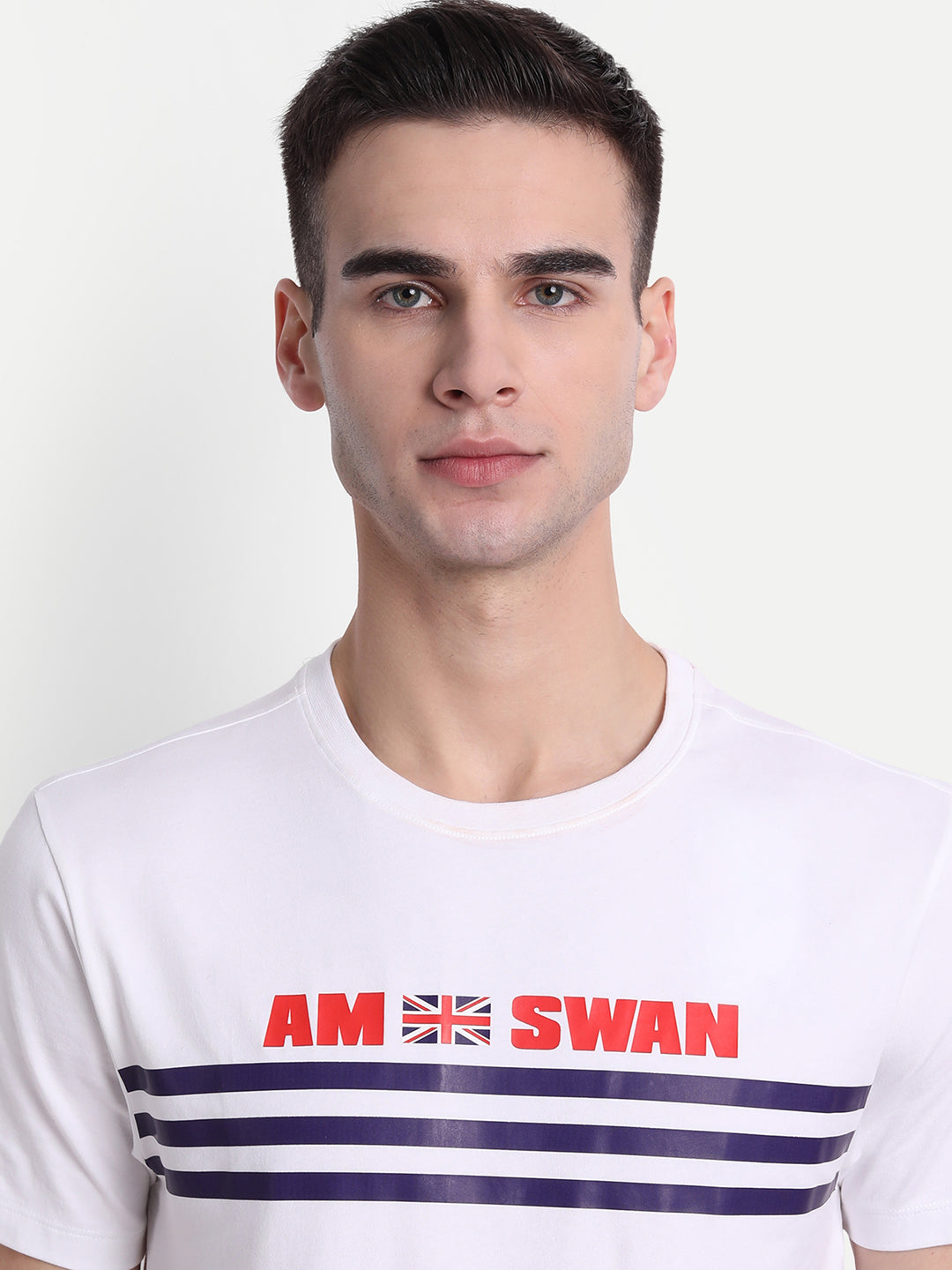 MENS COTTON RICH LYCRA GRAPHIC HALF SLEEVE CREW NECK T-SHIRTS