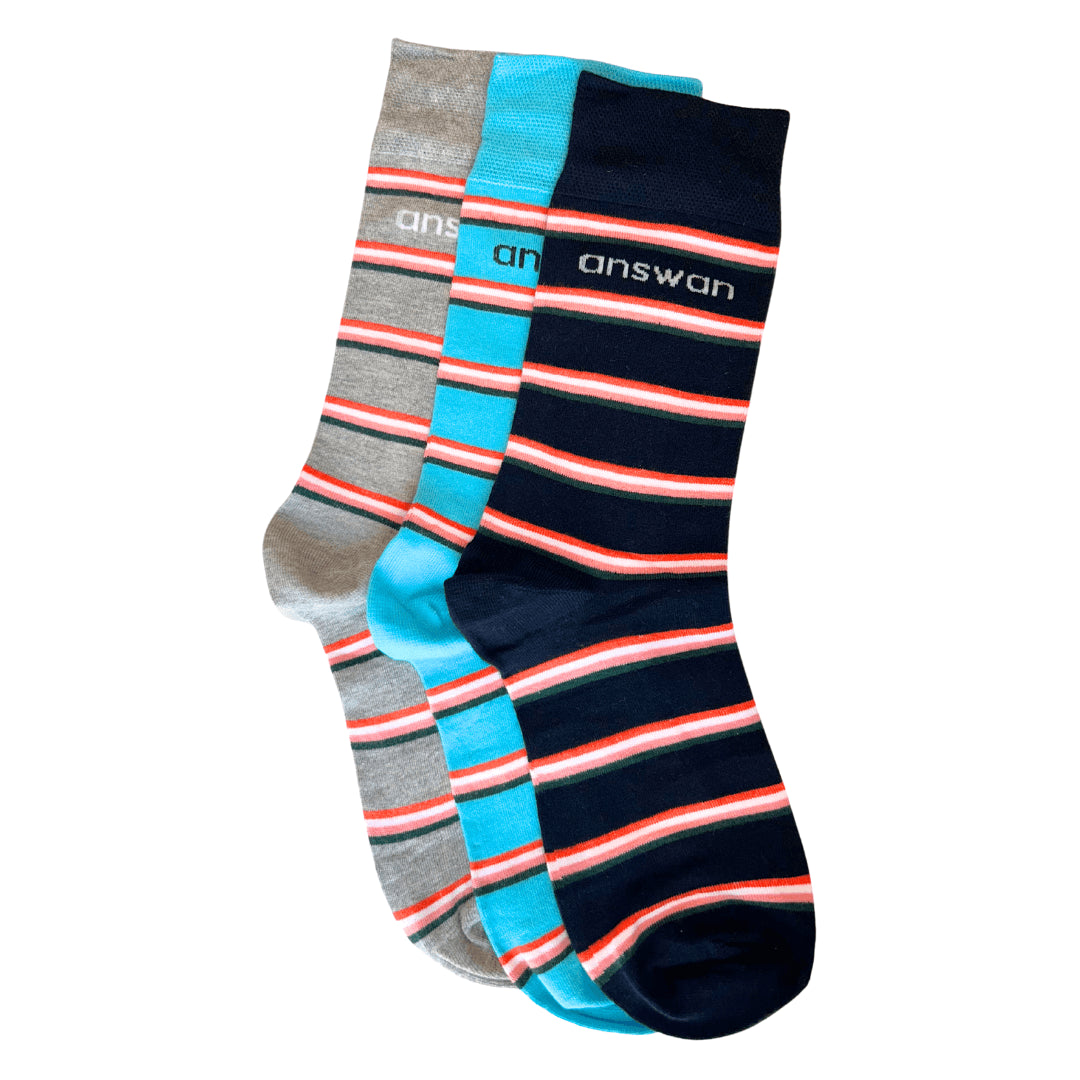 Amswan Unisex Premium Fine Gauge Cotton Socks Pack Of 3