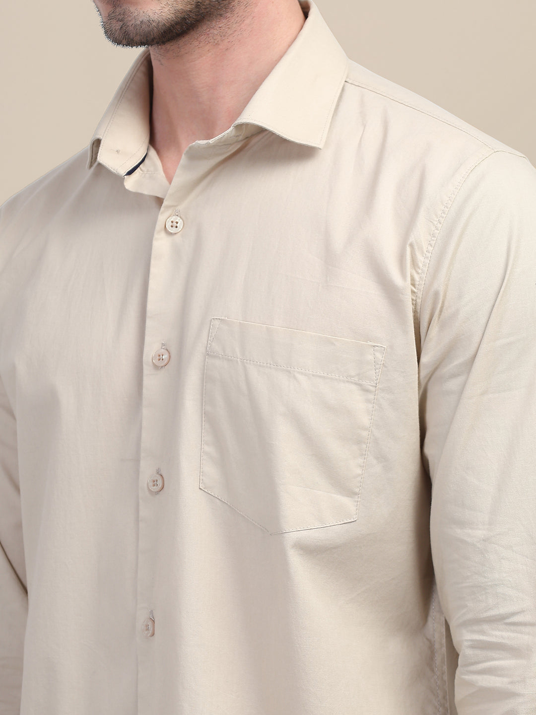 Premium Cotton Lycra Beige Shirts