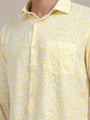 Smart Fit Rayon Shirt With Floral Print In Yellow