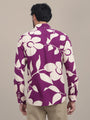 Men's Premium Rayon Shirt With Purple Floral Print