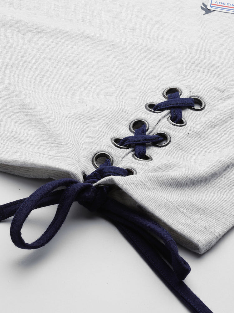 Womens Premium Cotton Lycra Smart Fit Contrast Dori With Eyelet Top