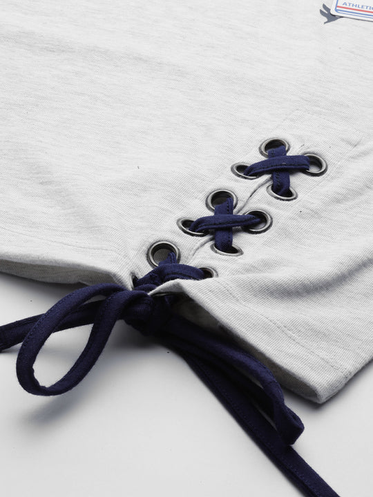 Womens Premium Cotton Lycra Smart Fit Contrast Dori With Eyelet Top