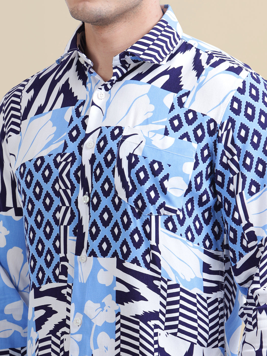 Men'S Premium Rayon Shirt With Tropical Print