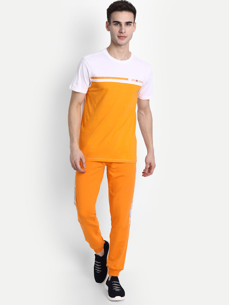 Mens Cotton Rich Lycra With Printed Tape Track Pants