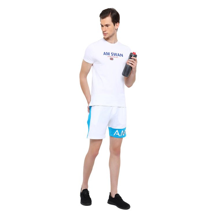 MENS COTTON RICH LYCRA GRAPHIC HALF SLEEVE CREW NECK T-SHIRTS