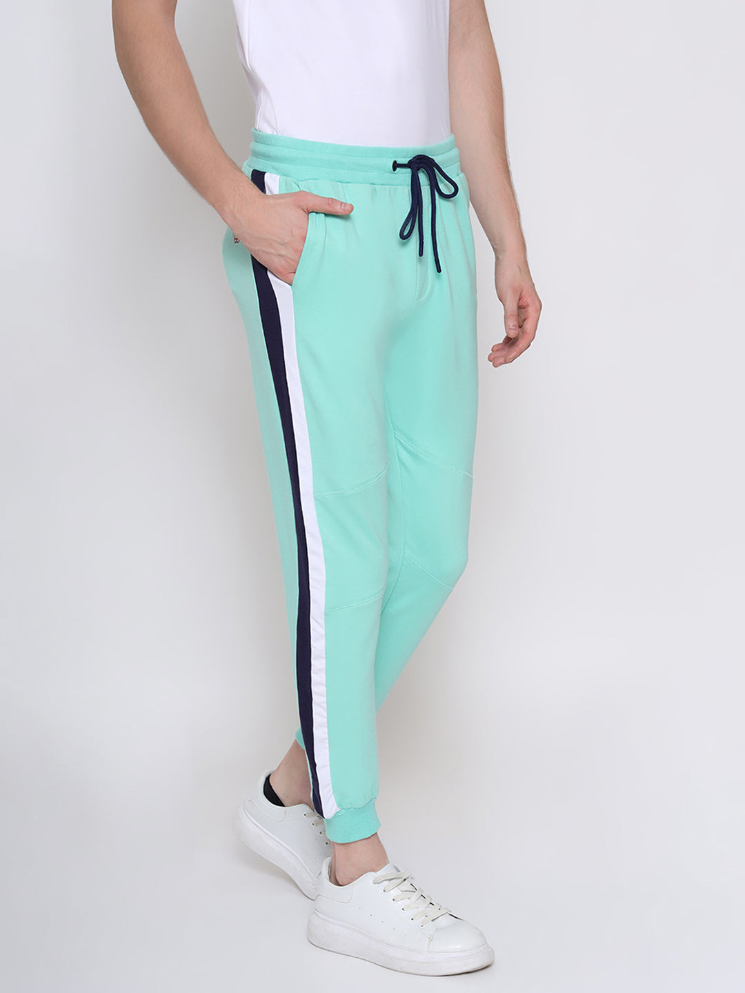 Mens Cotton Rich Lycra Straight Track Pant
