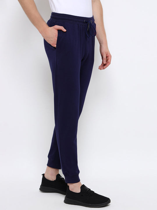 Mens Cotton Rich Lycra Colourblocked Printed Track Pant