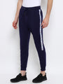 Mens Cotton Rich Lycra Track Pant With Side Printed Tape