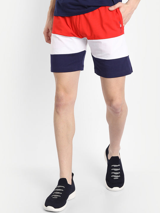 Mens Cotton Rich Lycra Colourblocked Shorts