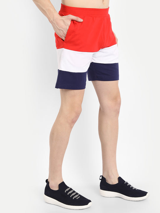 Mens Cotton Rich Lycra Colourblocked Shorts