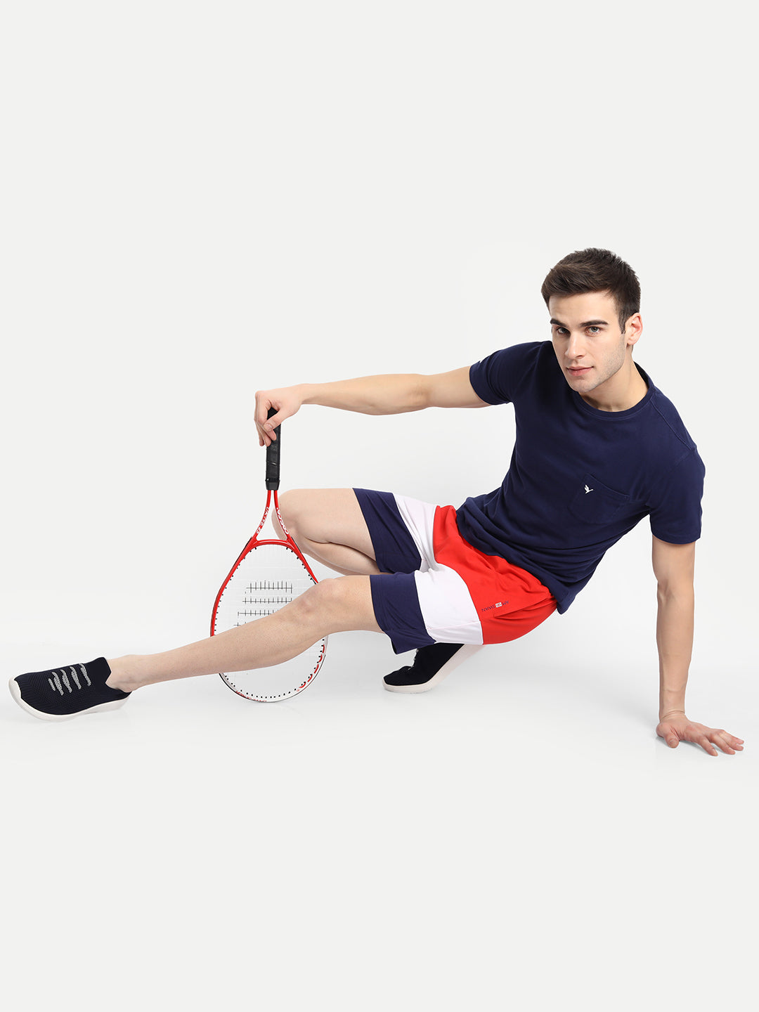 Mens Cotton Rich Lycra Colourblocked Shorts