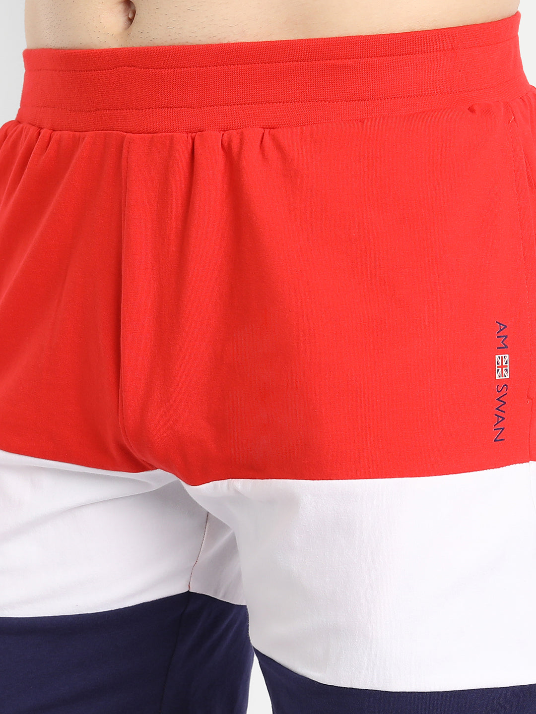 Mens Cotton Rich Lycra Colourblocked Shorts