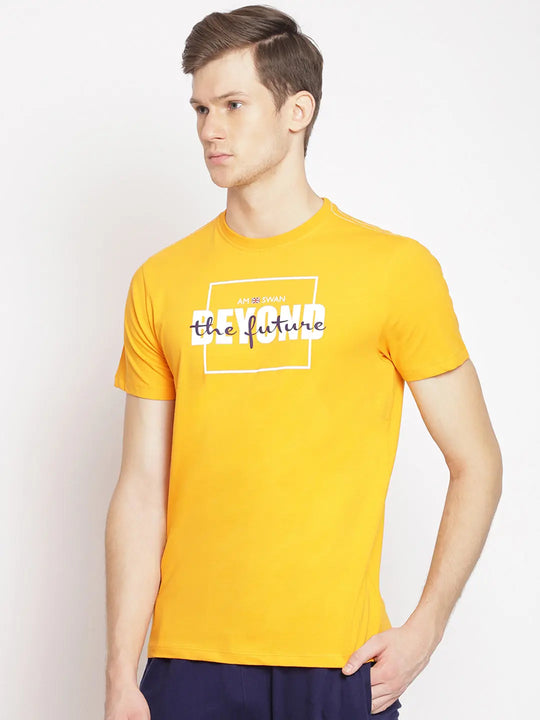 Mens Premium Cotton Lycra Printed Half Sleeve Crew Neck T-Shirts