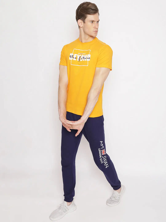 Mens Premium Cotton Lycra Printed Half Sleeve Crew Neck T-Shirts