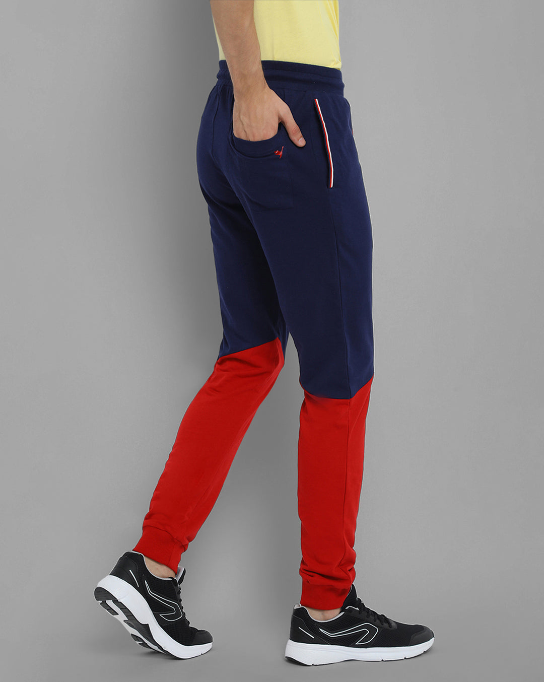 Mens Premium Cotton Colourblocked Printed Track Pants