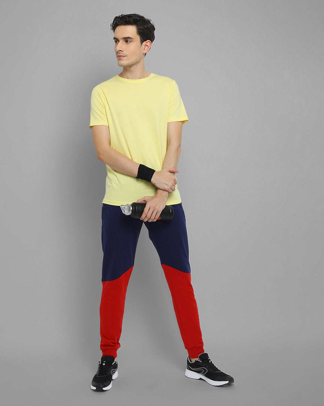 Mens Premium Cotton Colourblocked Printed Track Pants