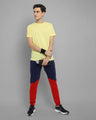 Mens Premium Cotton Colourblocked Printed Track Pants