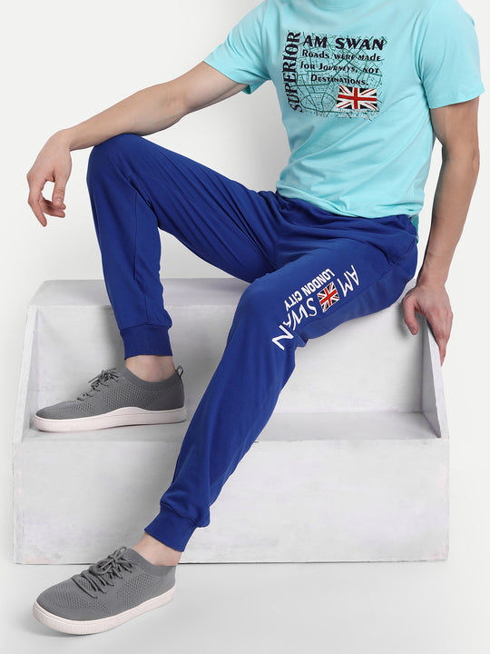 Mens Premium Cotton Printed Track Pants