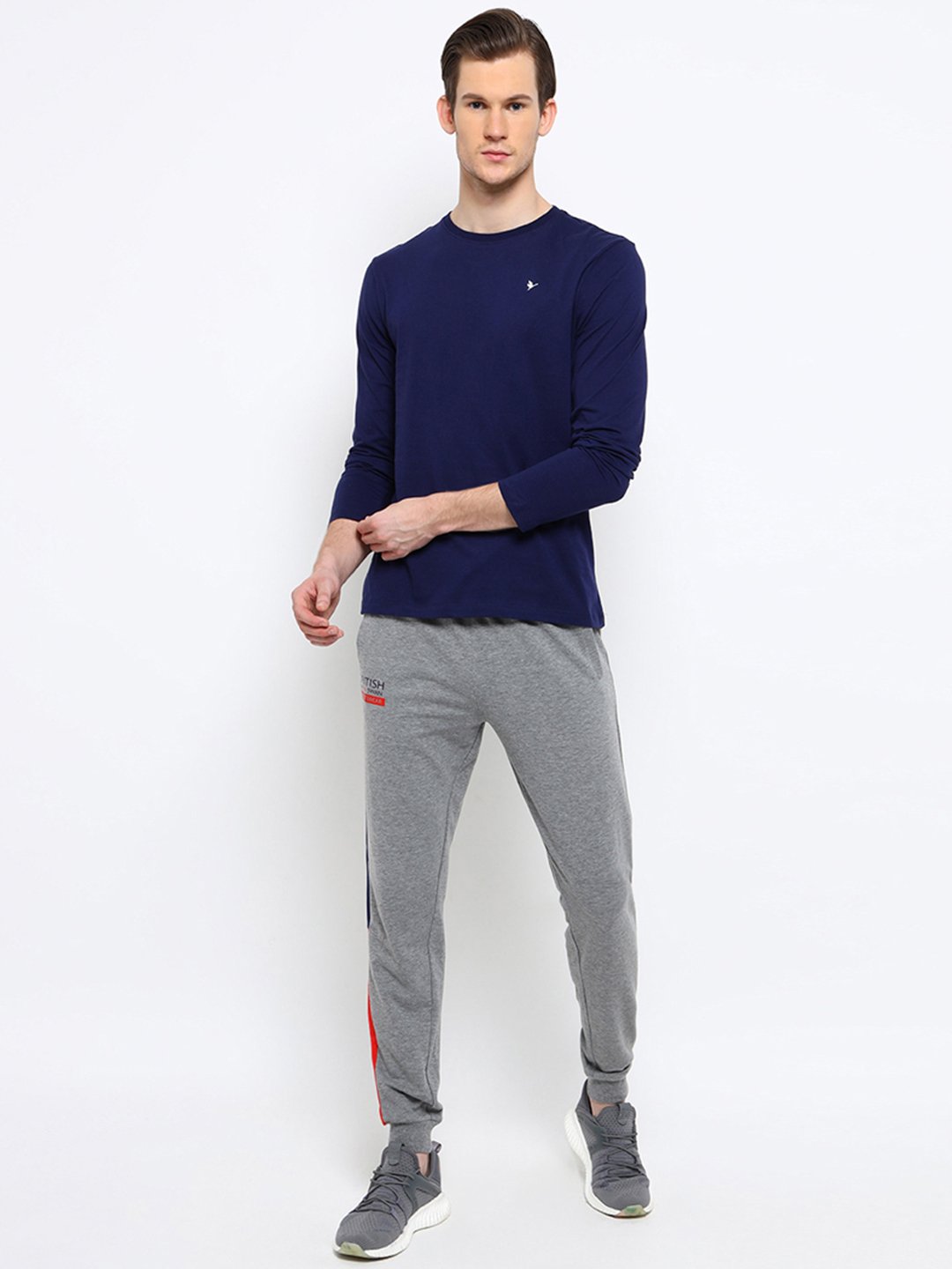 Mens Premium Cotton Colourblocked Printed Track Pants