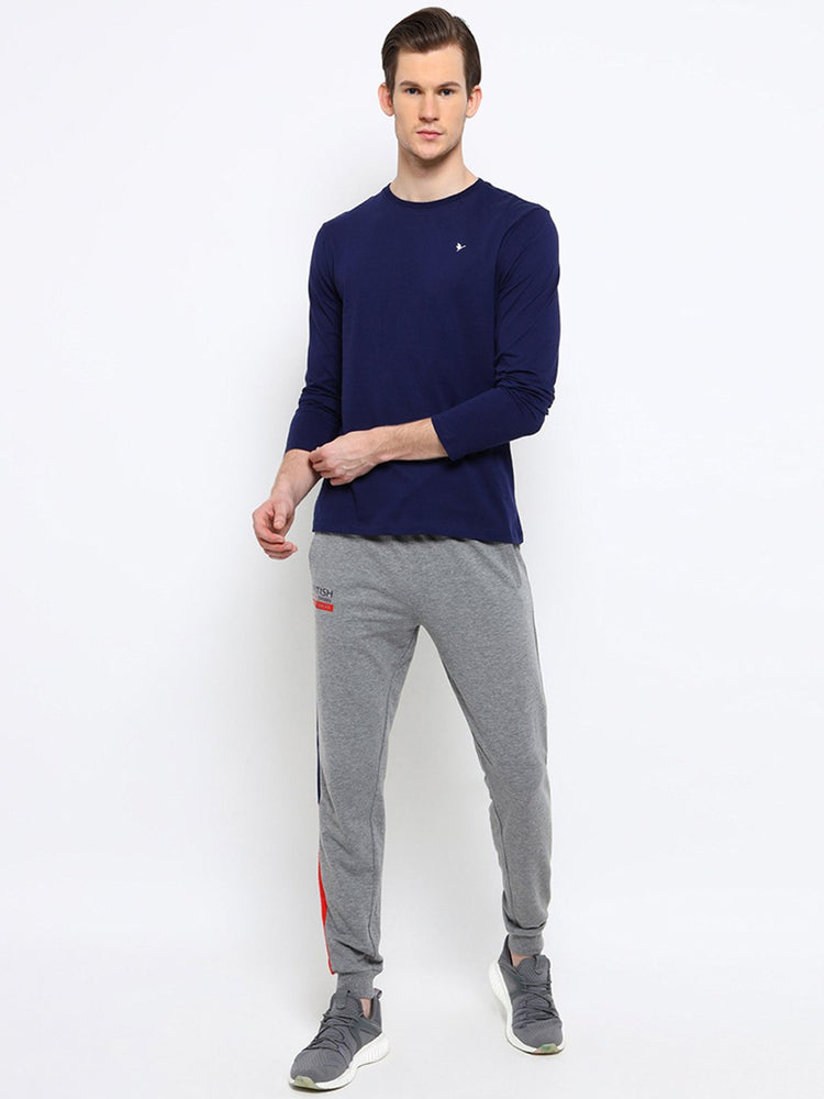 Mens Premium Cotton Colourblocked Printed Track Pants