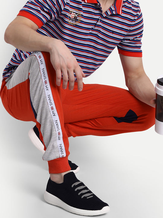 Mens Premium Cotton Colourblocked Track Pants