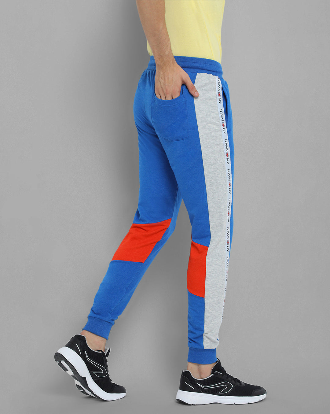 Mens Premium Cotton Colourblocked Track Pants